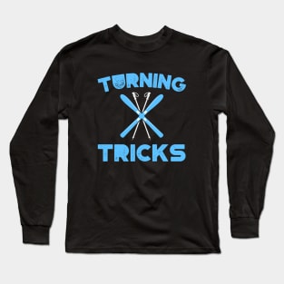 Turning Tricks, Skis and poles, Slalom skiing, skiing, winter vacation Long Sleeve T-Shirt